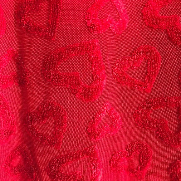 All That Jazz Vintage Red Dress w/Velvet Hearts All Over, 3D Graphic, Love Vibe - Picture 5 of 6